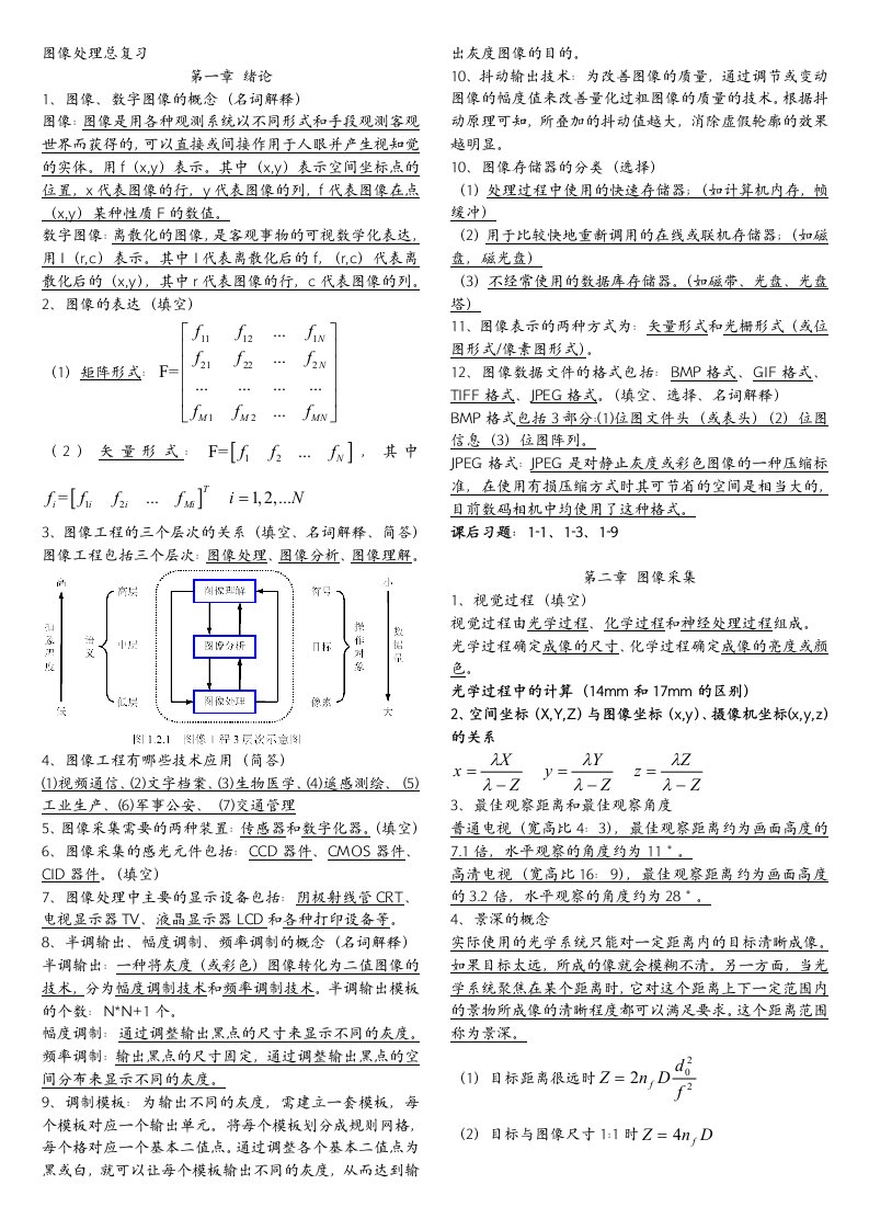 图像处理总复习资料