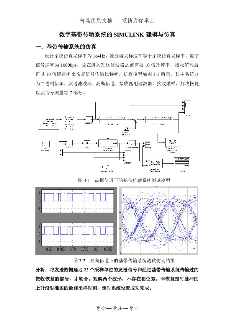 设计报告--003---数字基带传输系统的SIMULINK建模与仿真(共5页)