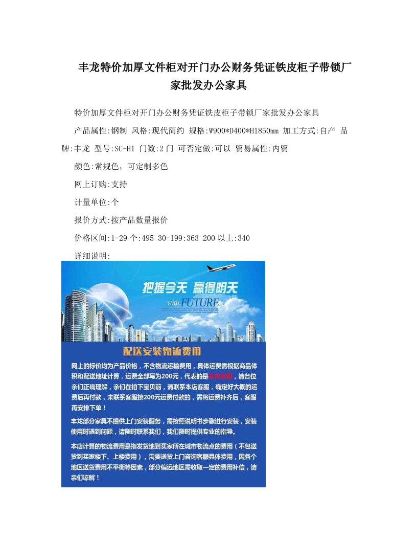 丰龙特价加厚文件柜对开门办公财务凭证铁皮柜子带锁厂家批发办公家具