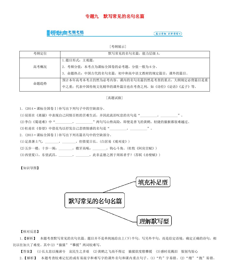 高考总动员高考语文一轮总复习