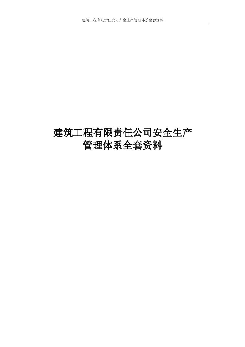 建筑工程有限责任公司安全生产管理体系全套资料