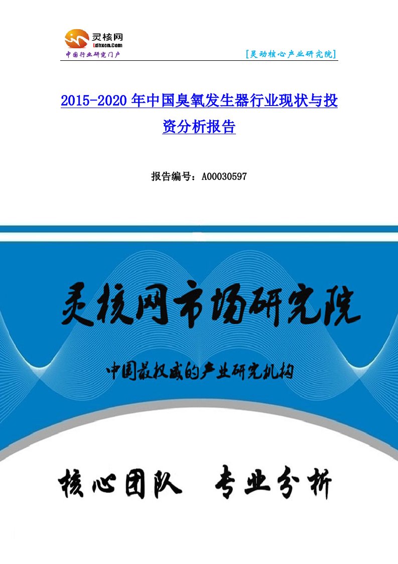 中国臭氧发生器行业市场分析与发展趋势研究报告-灵核网.docx