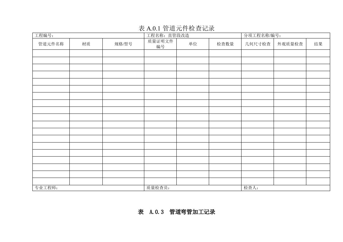 GB50235附件表格