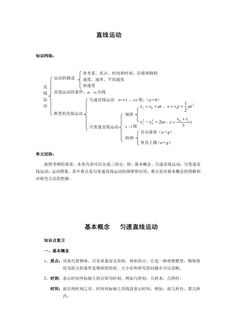 狼-高三第一轮复习1-直线运动