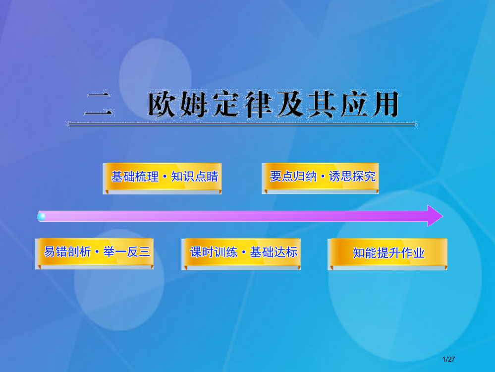 九年级物理全册17.2欧姆定律省公开课一等奖新名师优质课获奖PPT课件