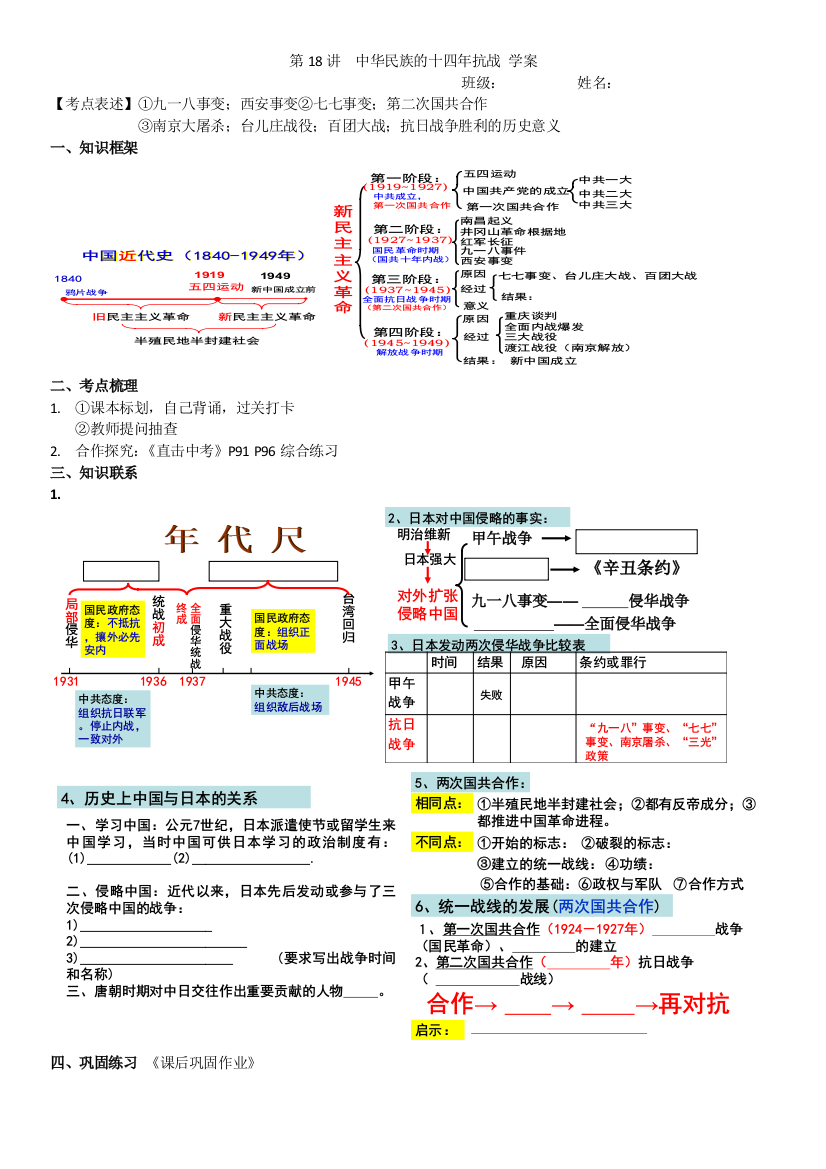 tbl学案第18讲中华民族的十四年抗战