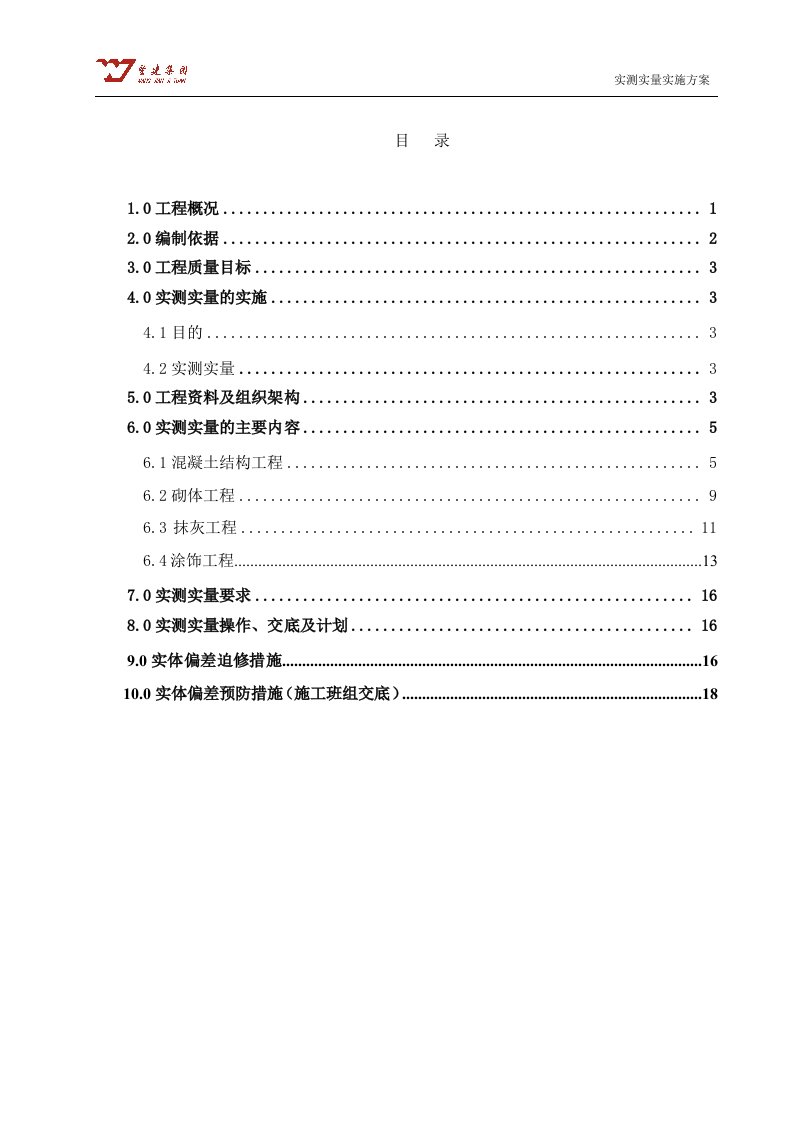 工程动工实测实量方案