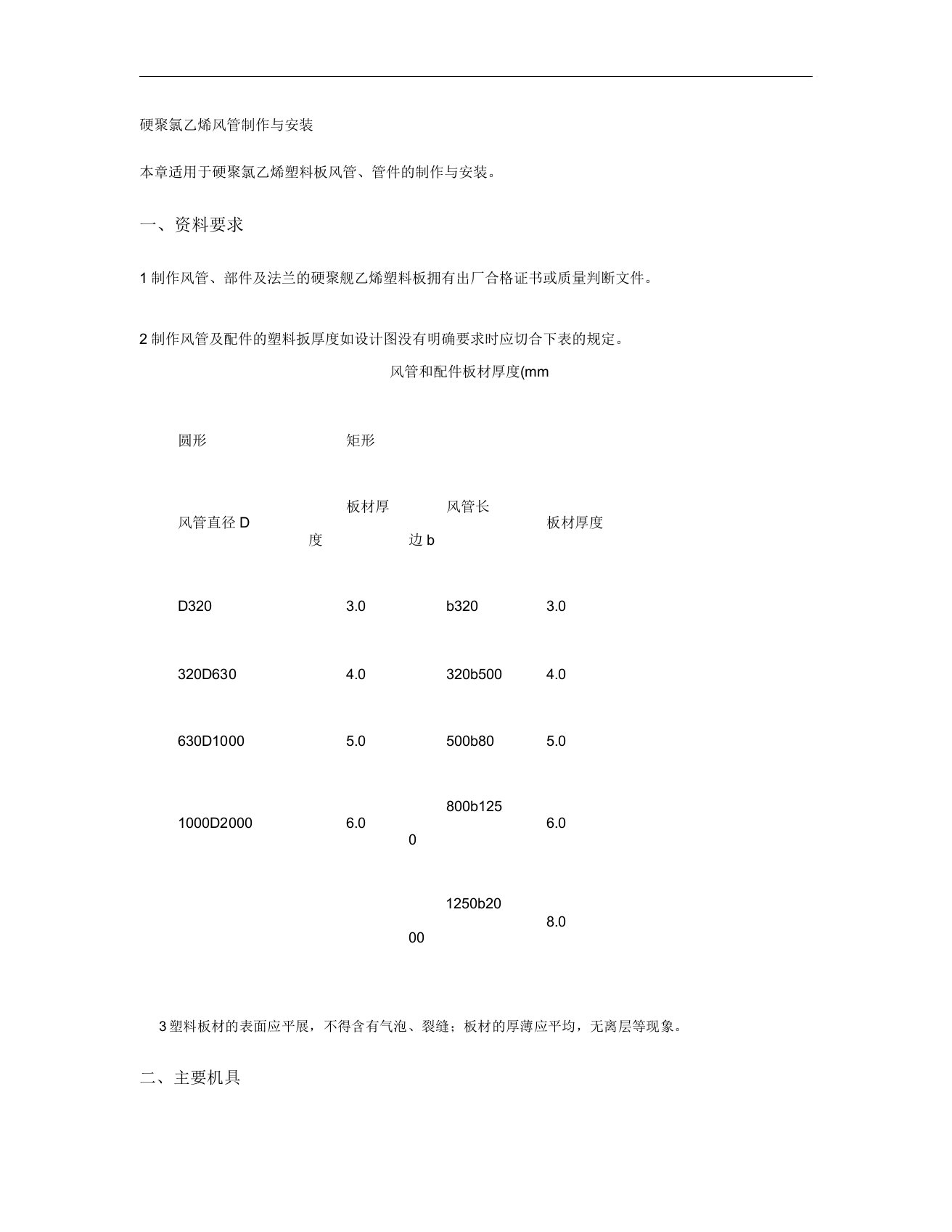 硬聚氯乙烯风管制作与安装技术交底汇总