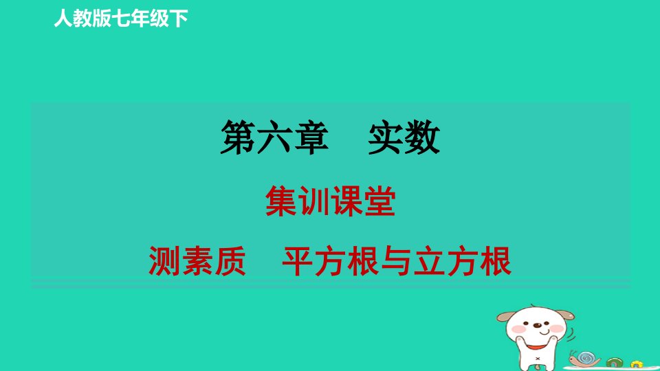 2024春七年级数学下册第六章实数集训课堂测素质平方根与立方根习题课件新版新人教版