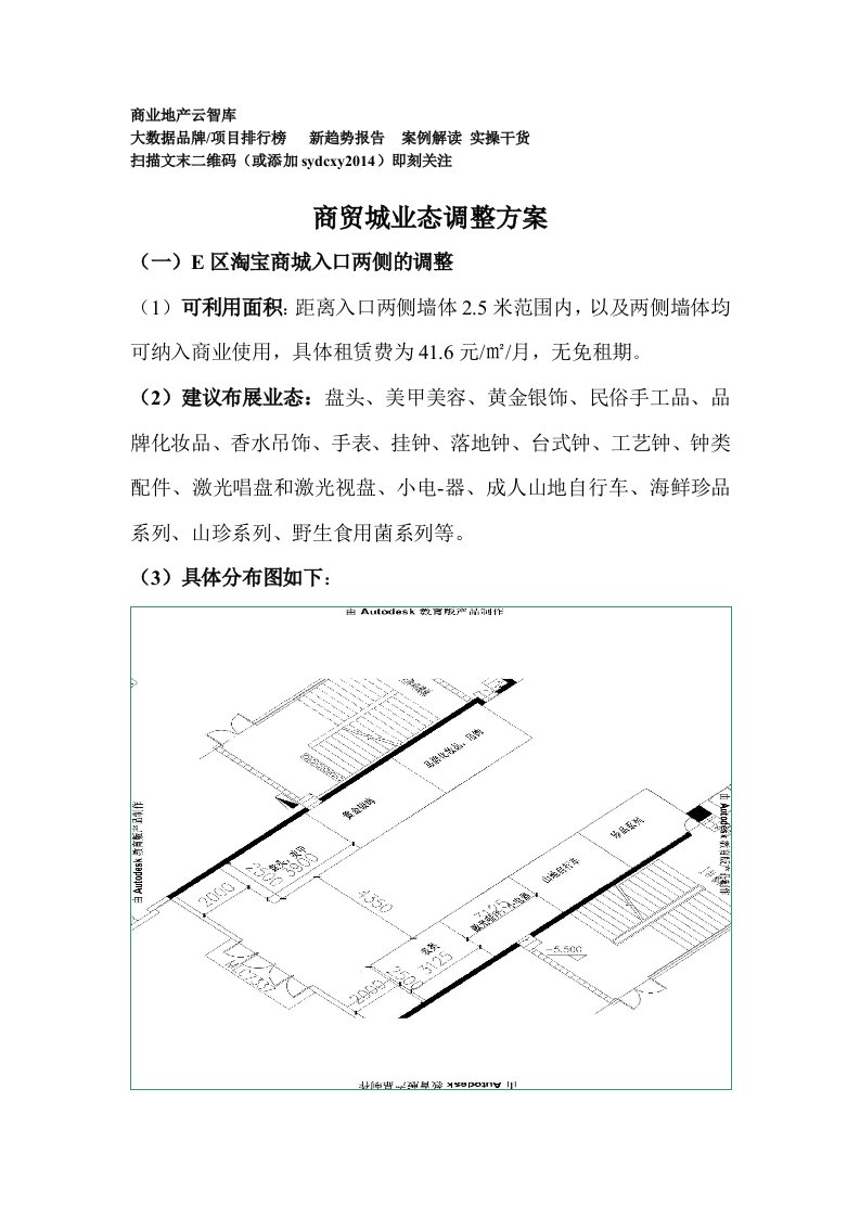 商贸城业态调整方案