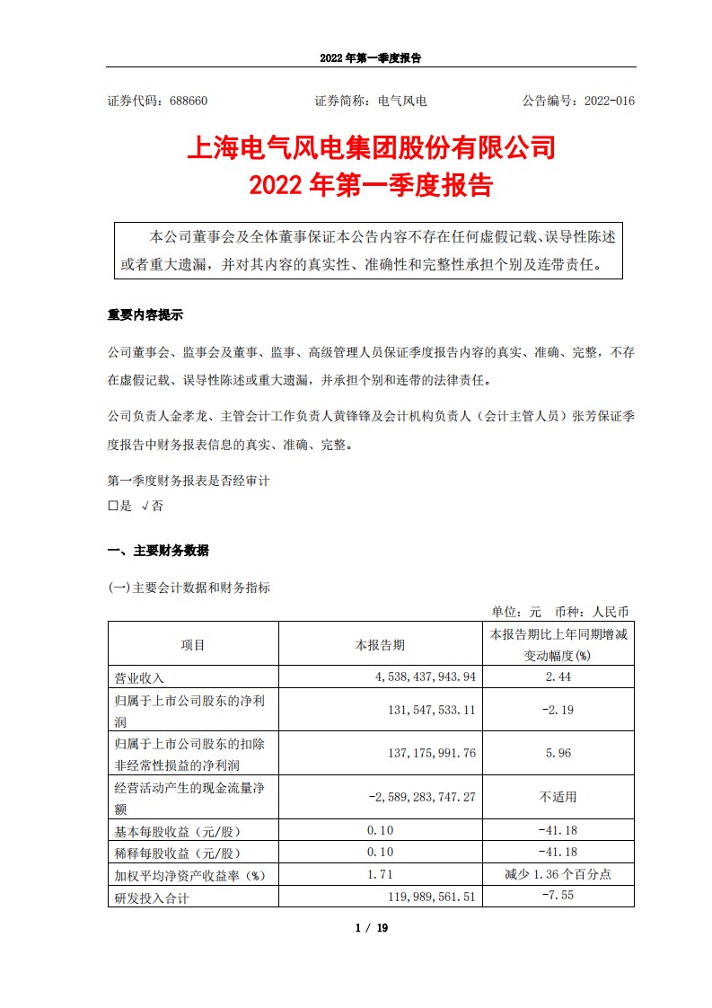 上交所-2022年第一季度报告-20220425