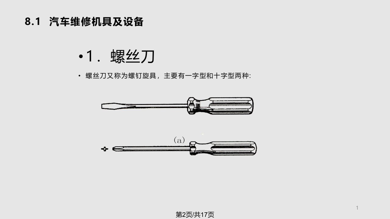 汽车常用维修机具及设备汽车机械基础