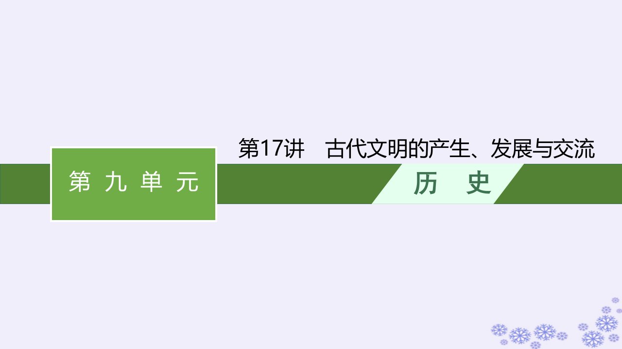 适用于新高考新教材广西专版2025届高考历史一轮总复习第17讲古代文明的产生发展与交流课件