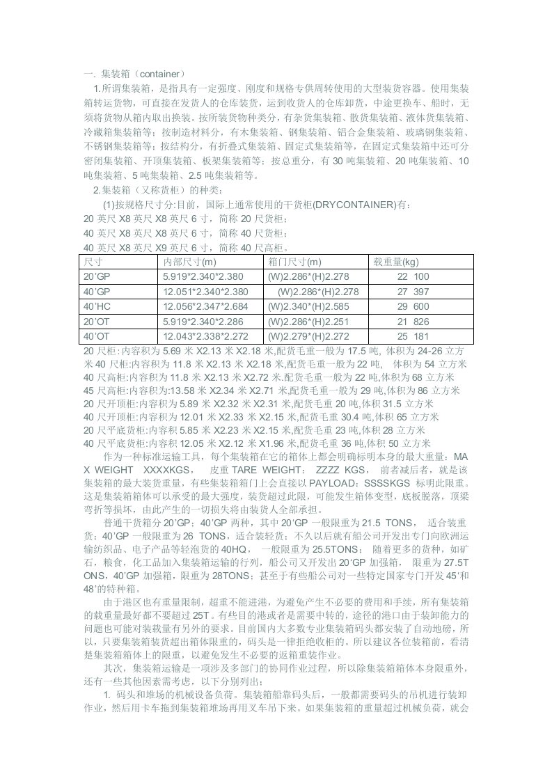 集装箱知识——外贸不得不懂的入门知识