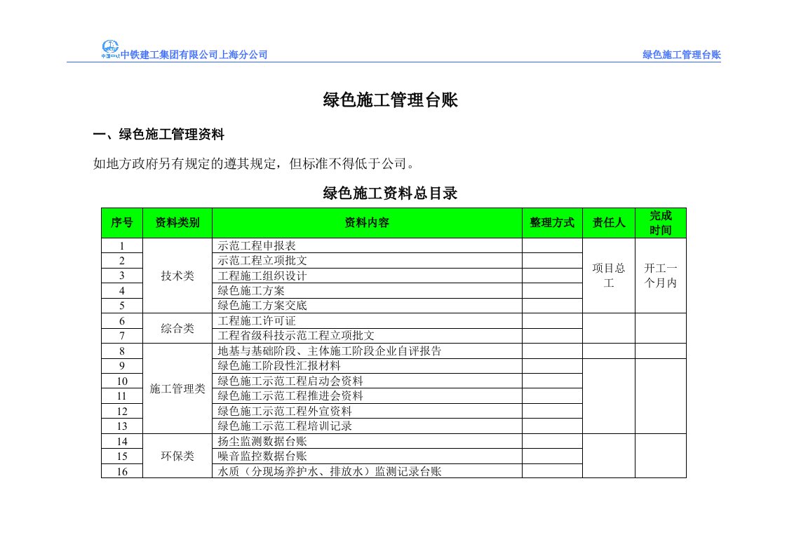 3绿色施工管理台账