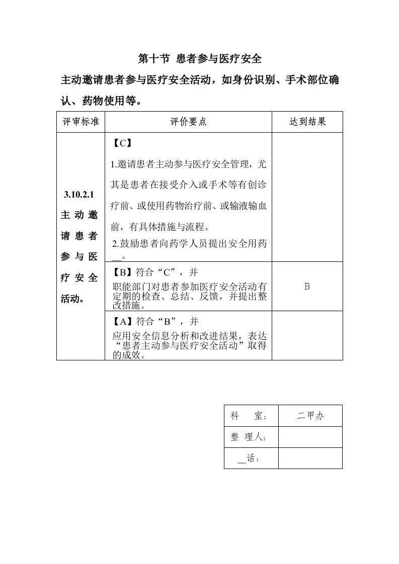 患者参与医疗安全