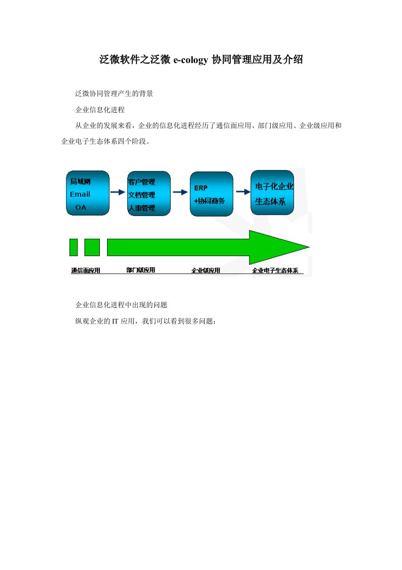 泛微软件之泛微ecology协同管理应用及介绍