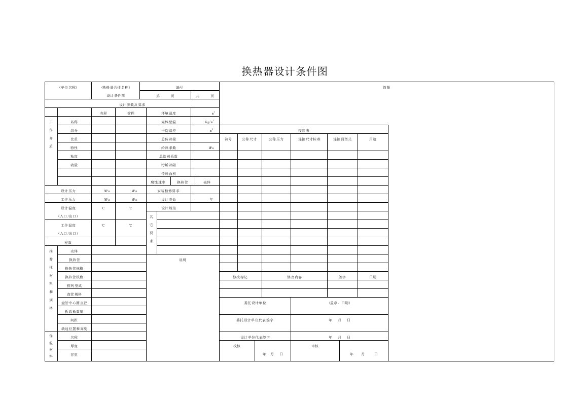 换热器设计条件图