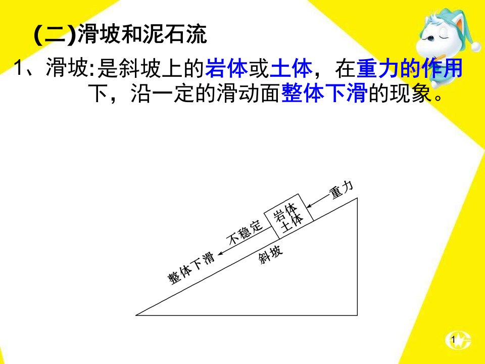 选修五封——1.2地质灾害之滑坡泥石流课件