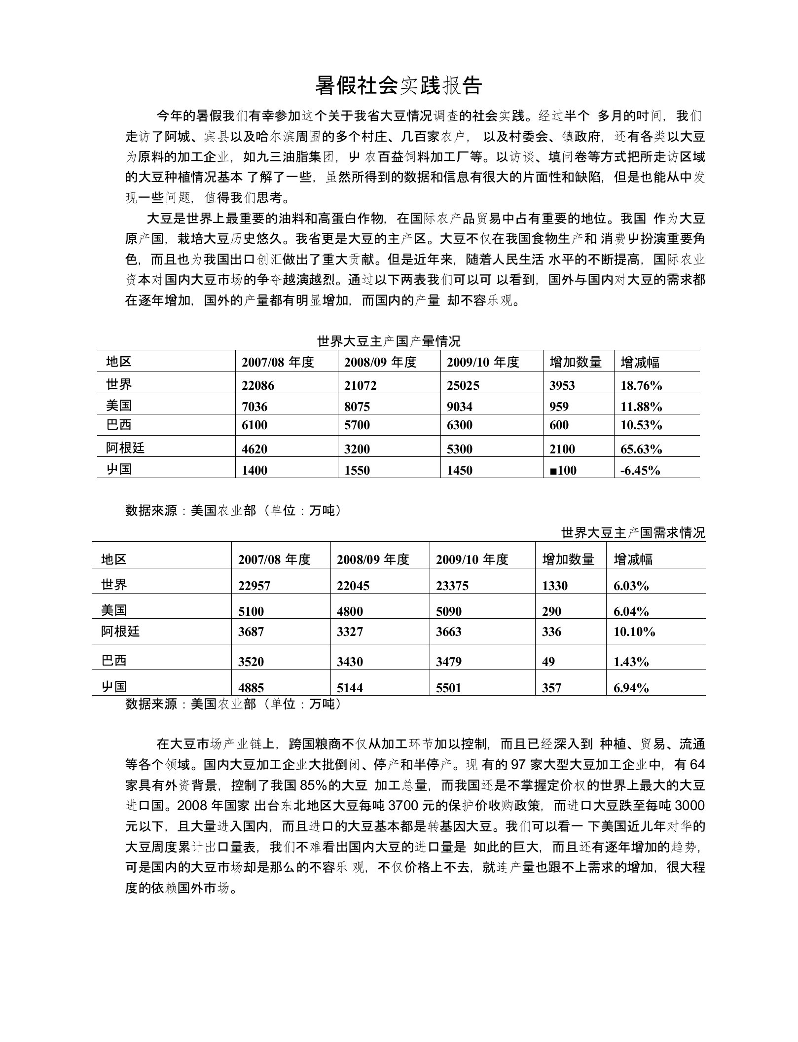 关于大豆种植调查的实践报告