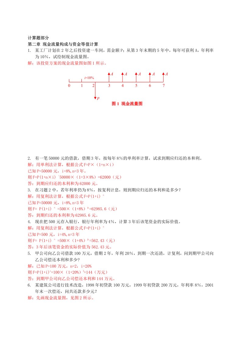 建筑工程经济题目及答案