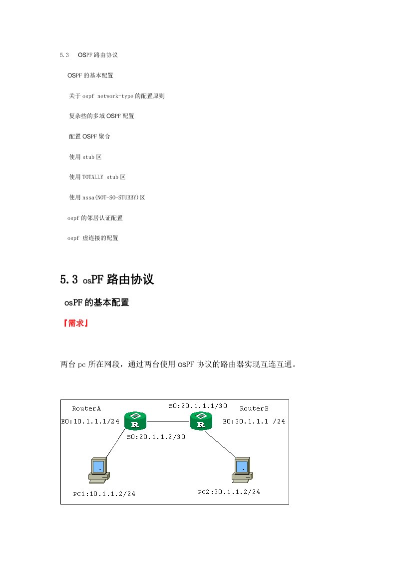 OSPF路由协议配置实例