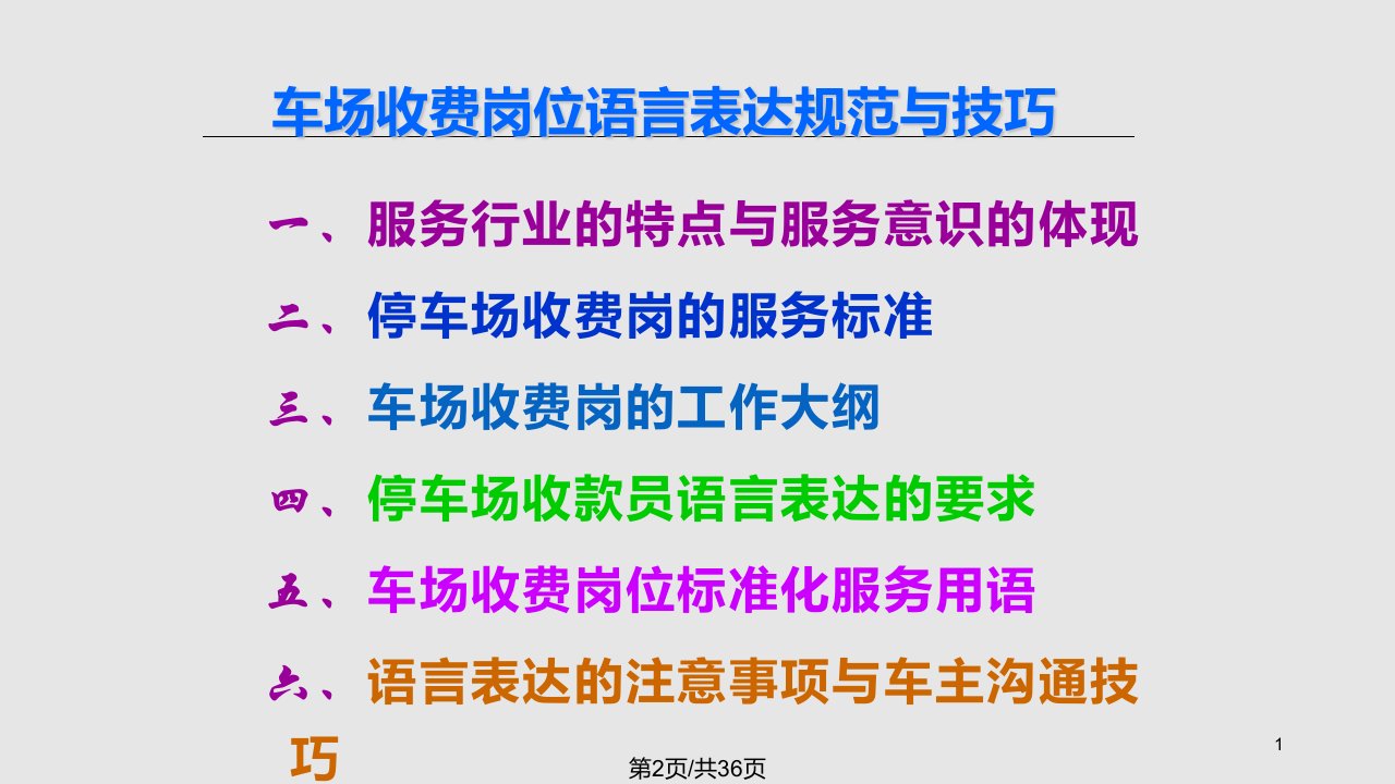 车场收费岗位语言表达规范与技巧