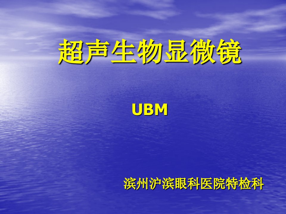 超声生物显微镜（UBM）