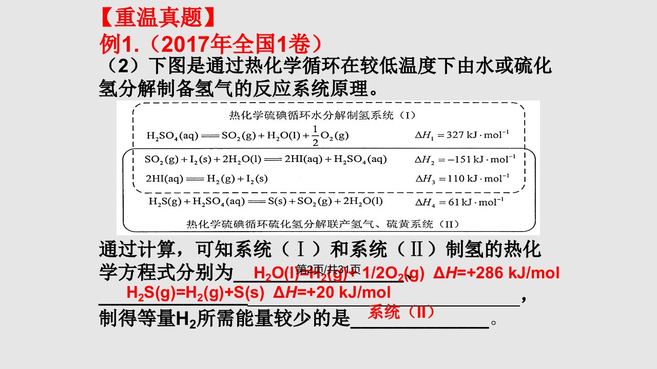 高三化学二轮化学能与热能