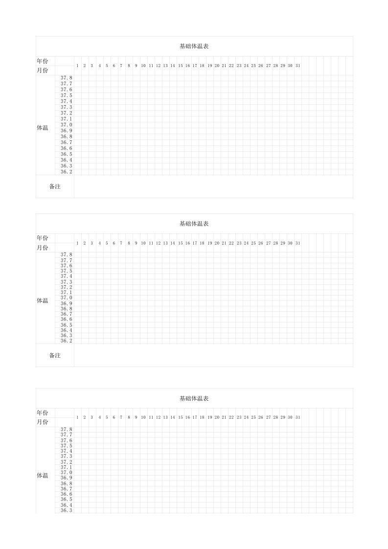 体温记录表(测排卵-月经-打印版-非常好用)