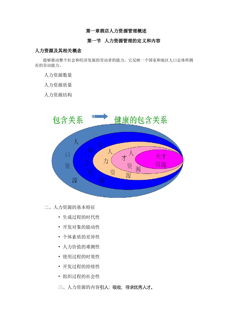 酒店人力资源管理概述