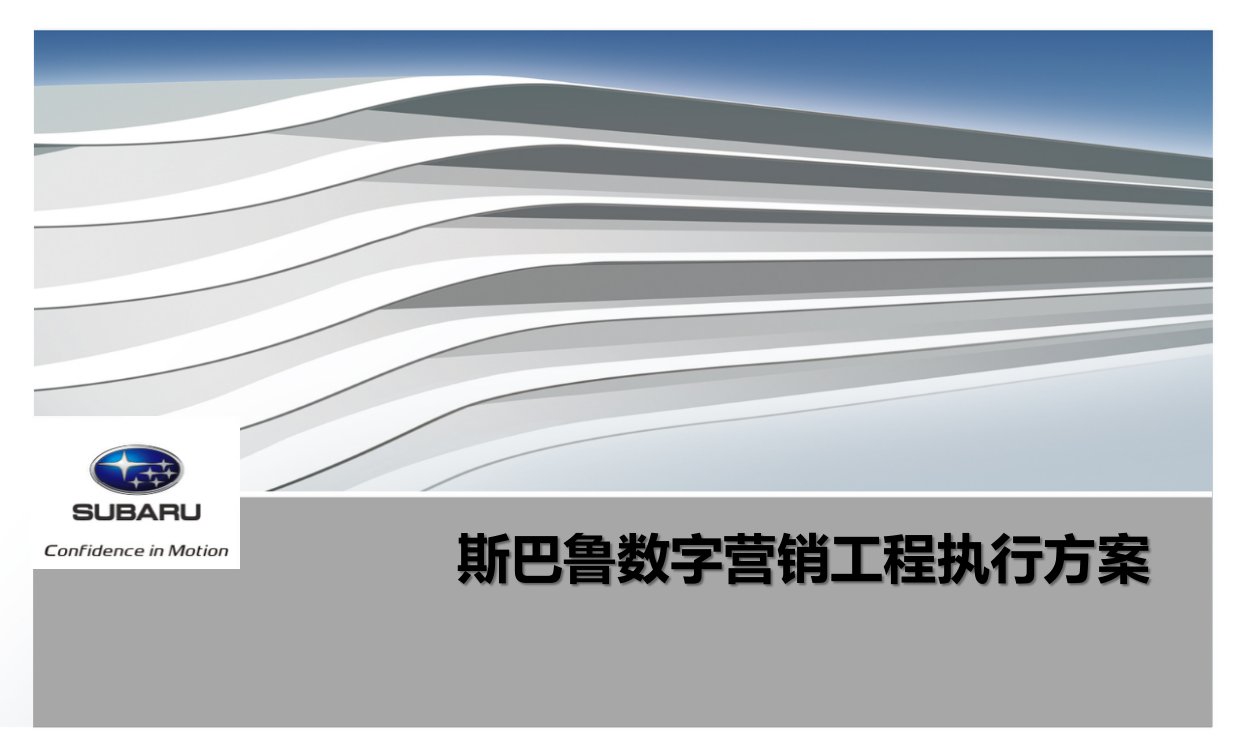 SUBARU汽车专业数字营销项目执行方案3.20