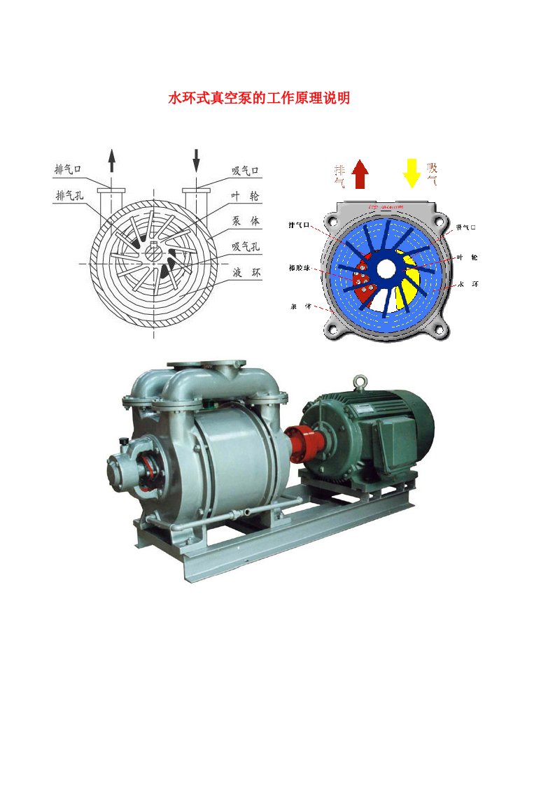 SK水环式真空泵的工作原理