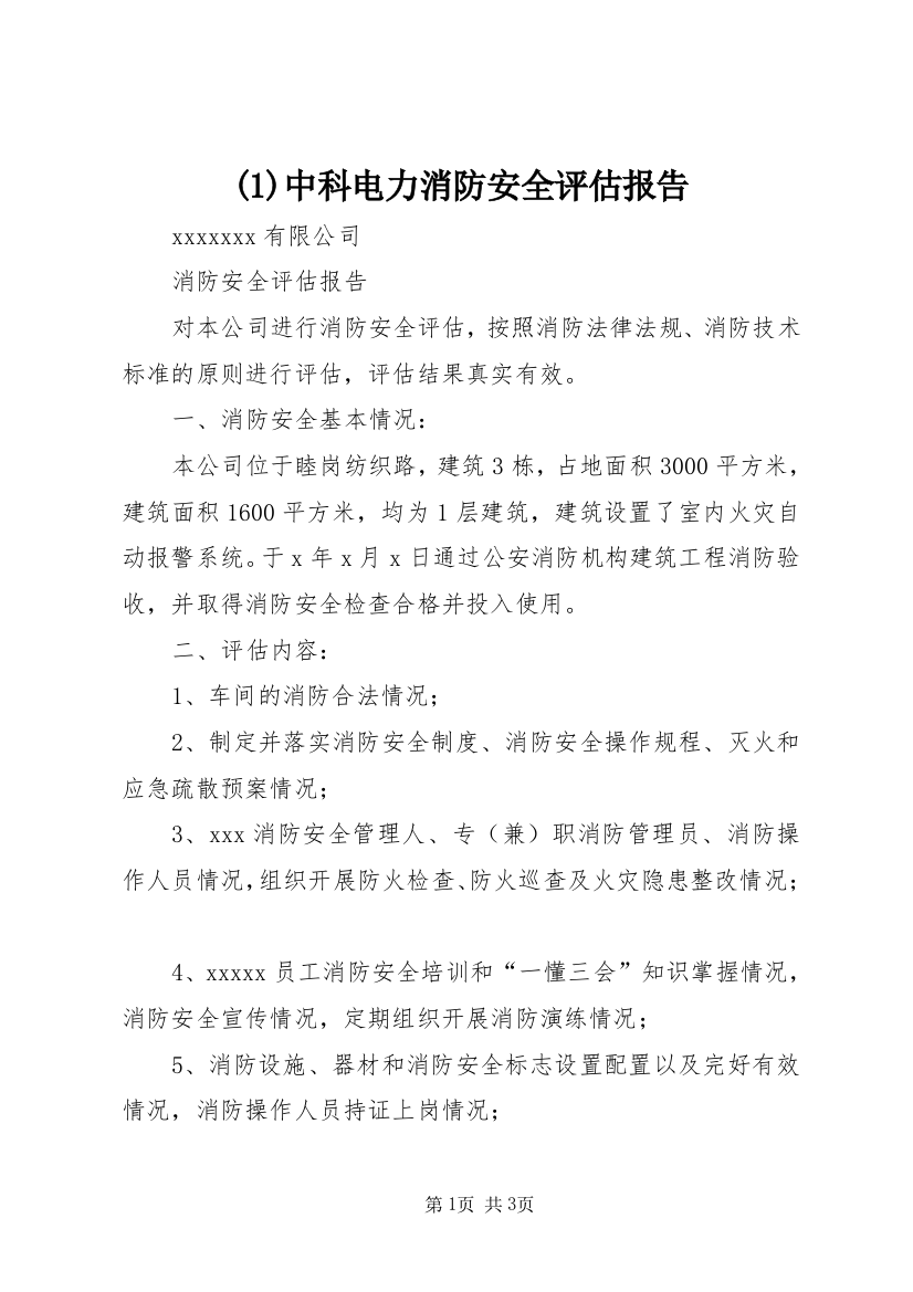 (3)中科电力消防安全评估报告