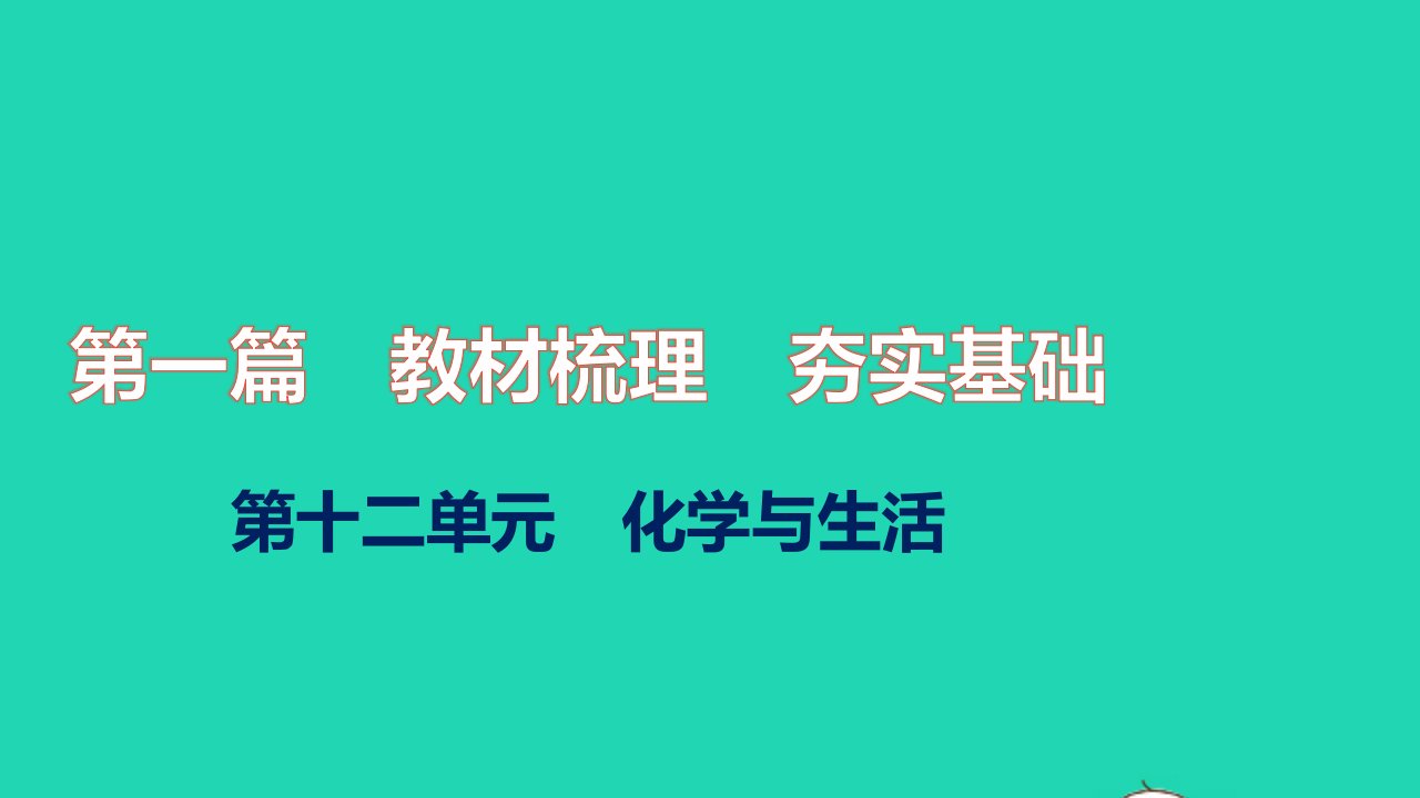 2021秋中考化学第一篇教材梳理夯实基础第十二单元化学与生活练本课件