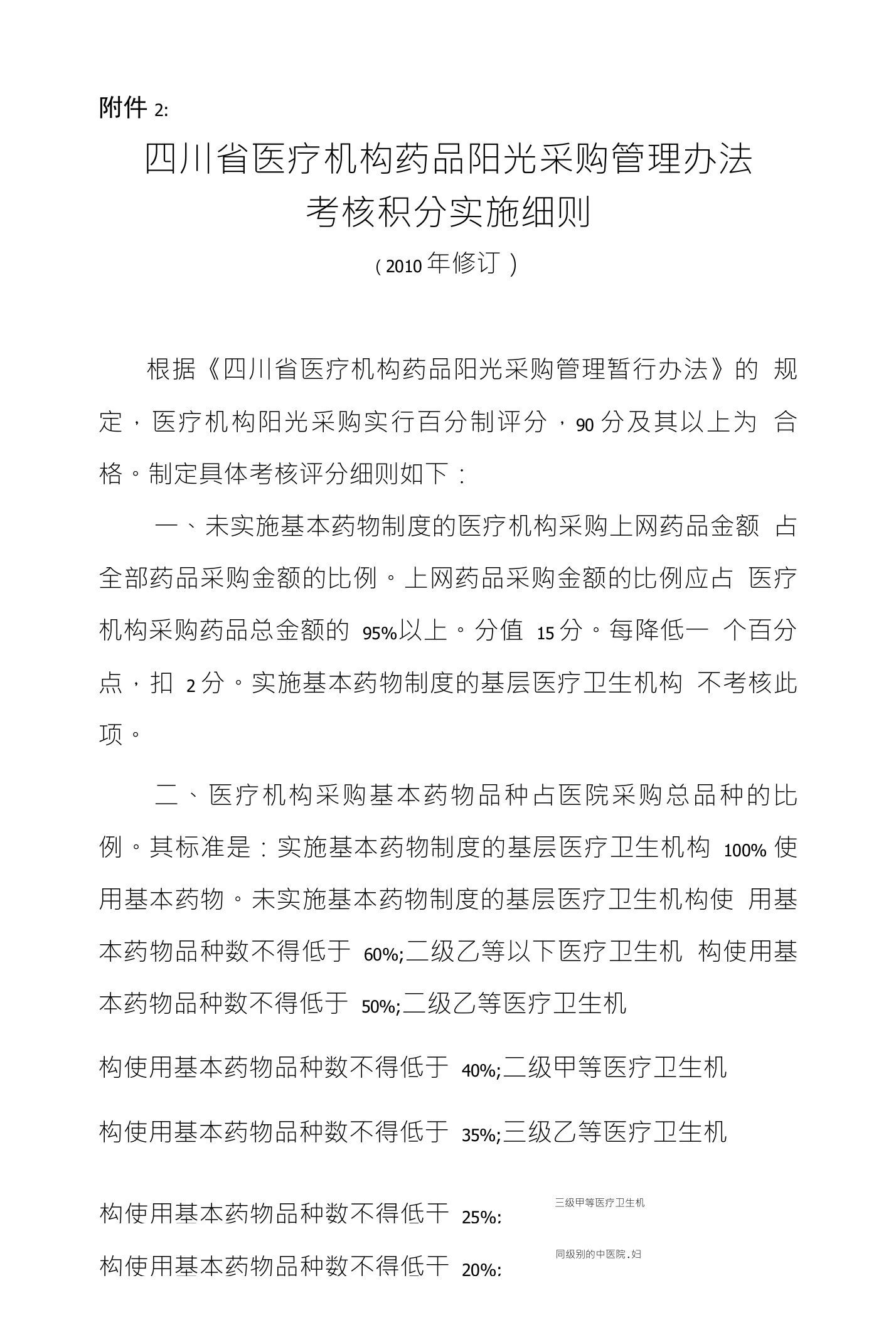 四川省医疗机构药品阳光采购管理实施细则