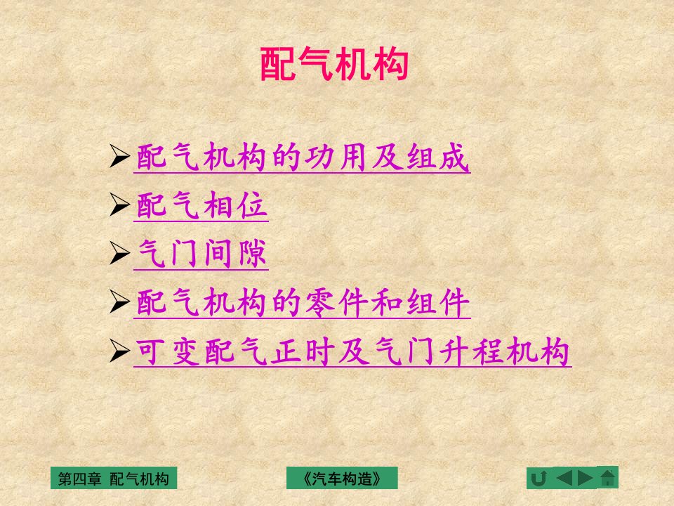 配气机构的功用及组成