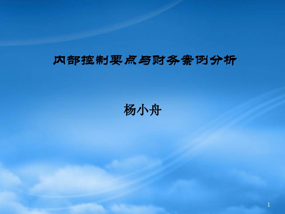 内部控制要点与财务案例分析ppt67页