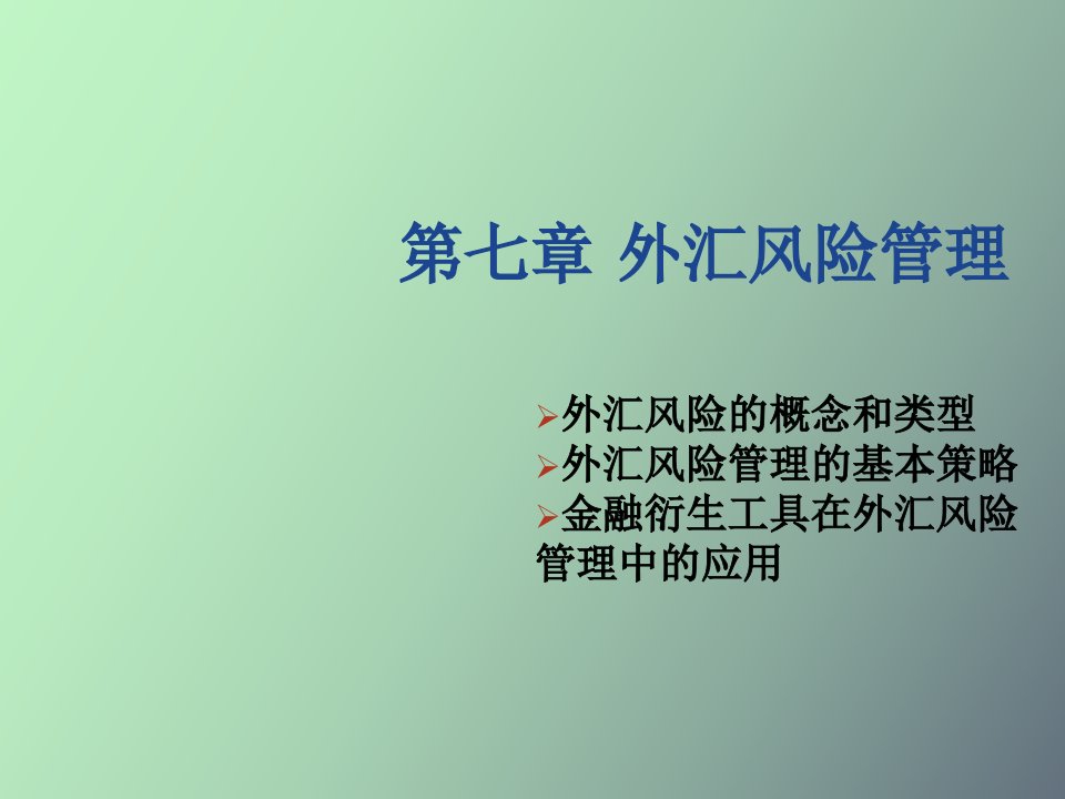 金融风险理论