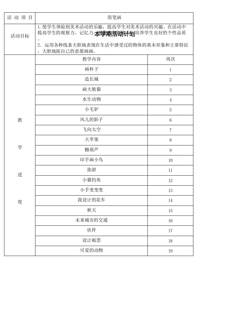 小学生简笔画社团活动记录