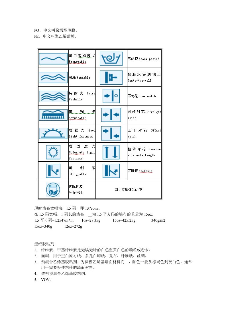 有关墙布墙纸的知识