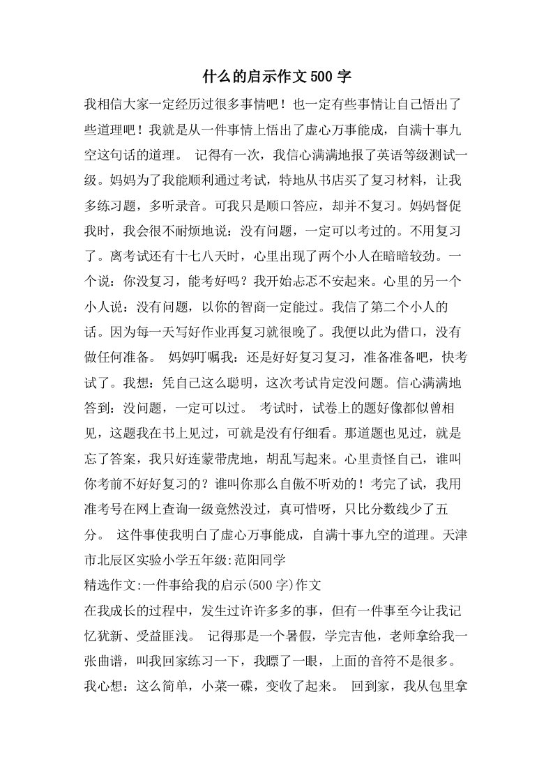 什么的启示作文500字