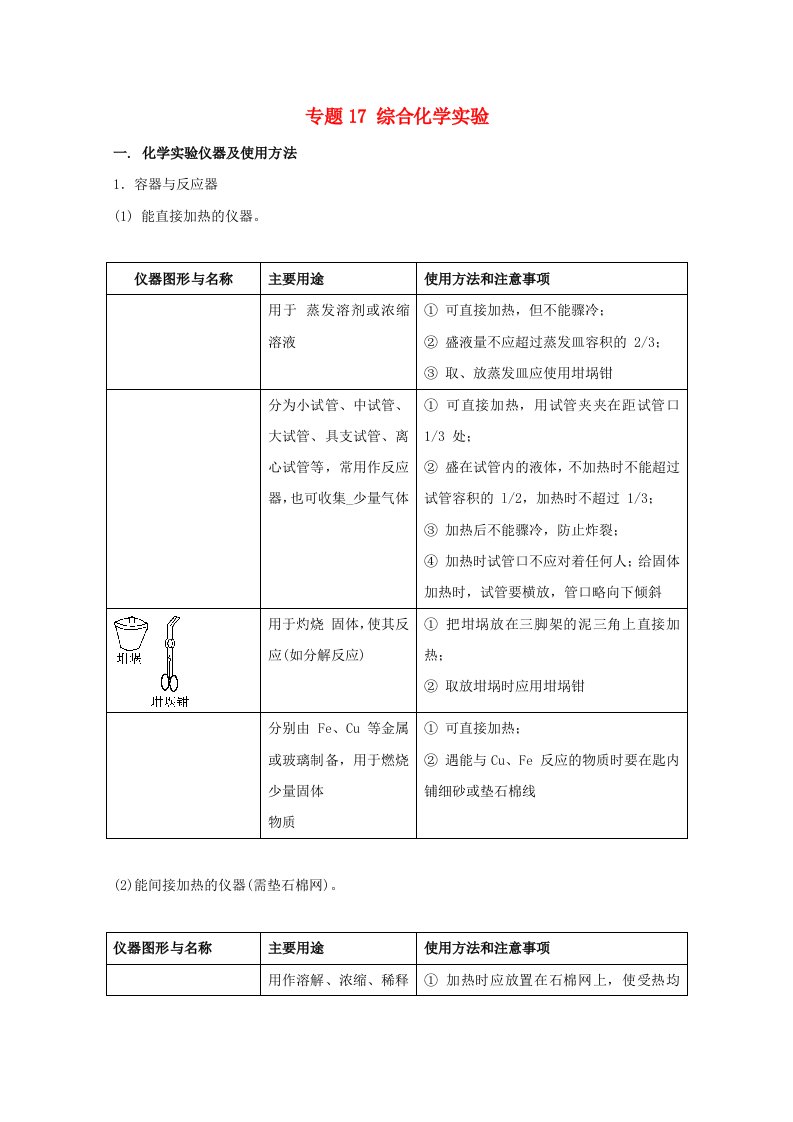 2019年高考化学大串讲