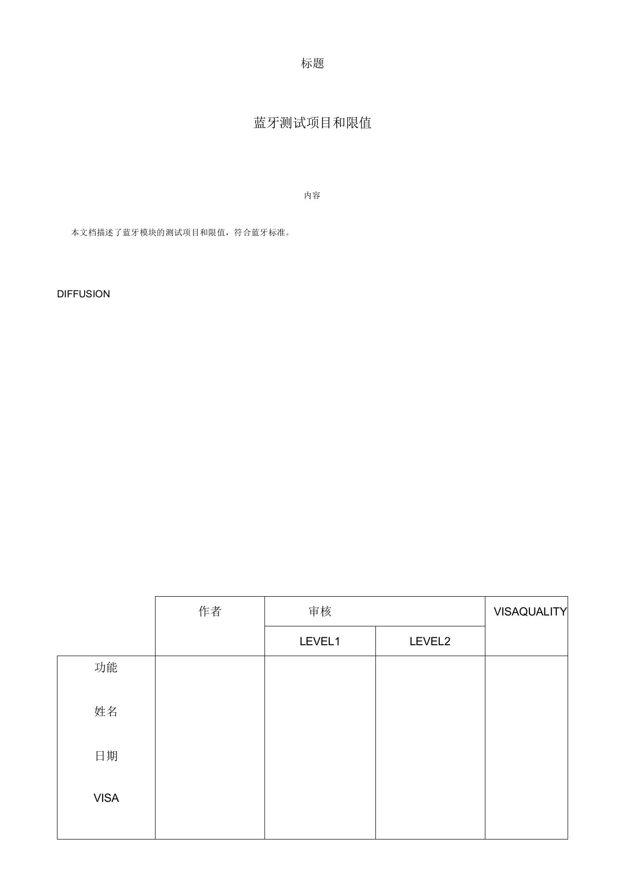 蓝牙测试标准