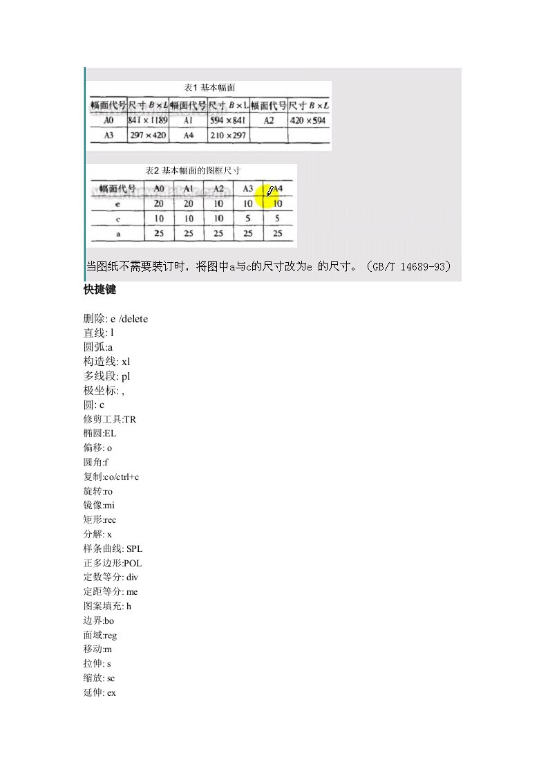 CAD2014各种快捷键