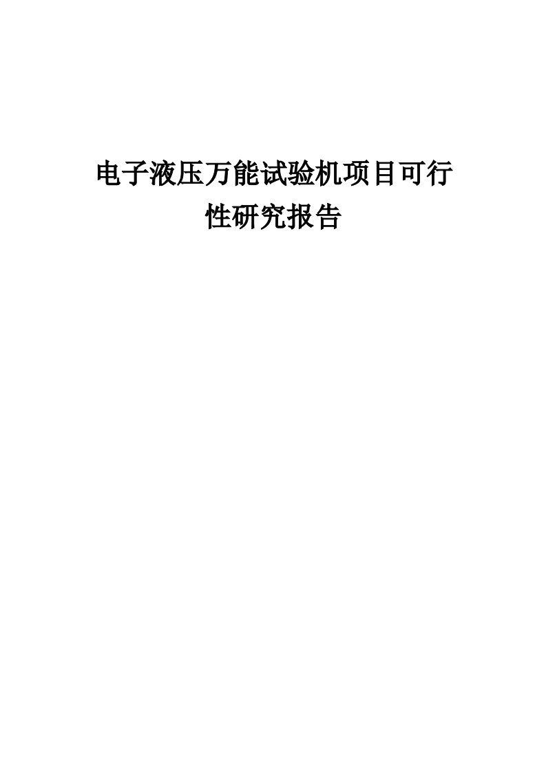 2024年电子液压万能试验机项目可行性研究报告