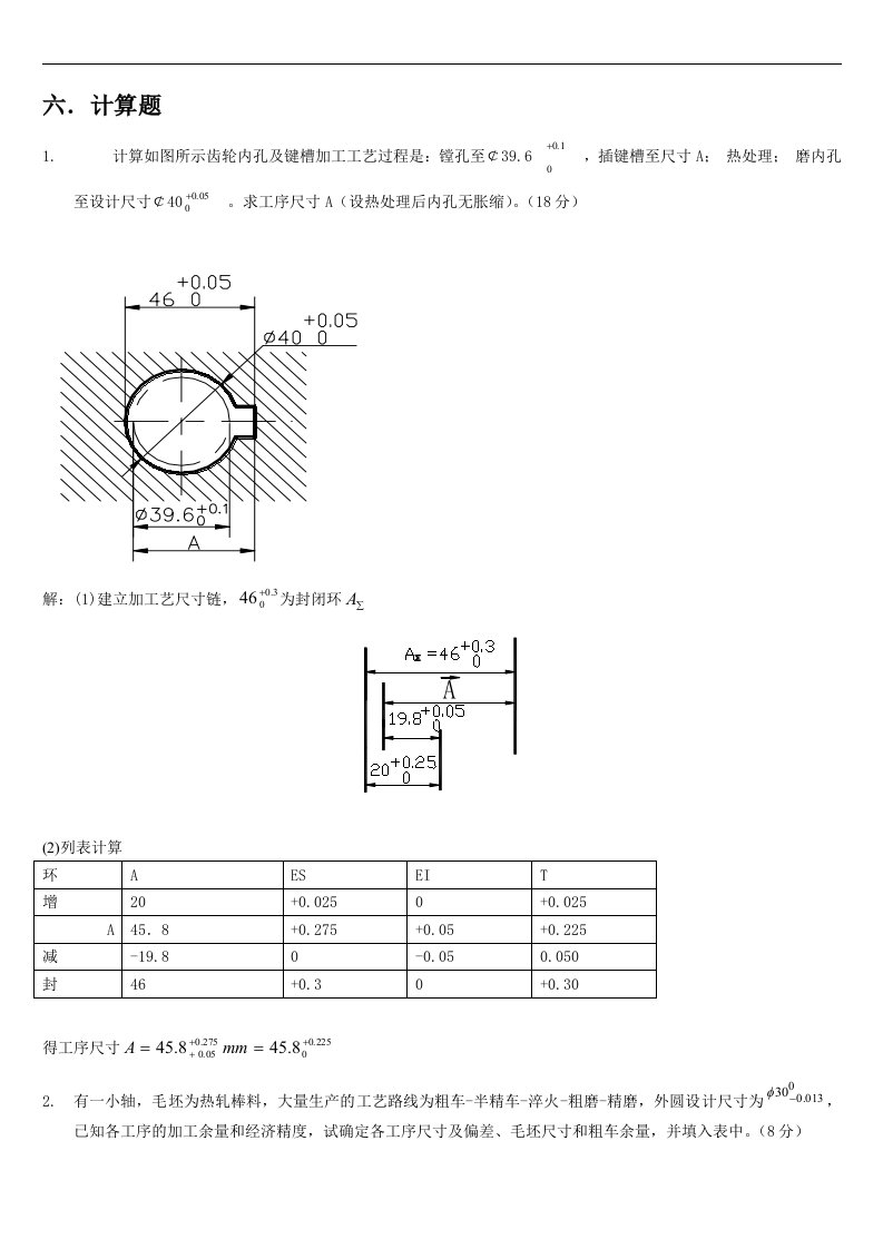 内燃机制造工艺计算题汇总