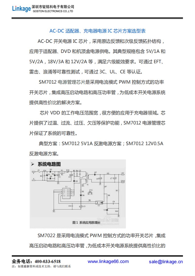 AC-DC适配器、充电器电源IC芯片方案选型表