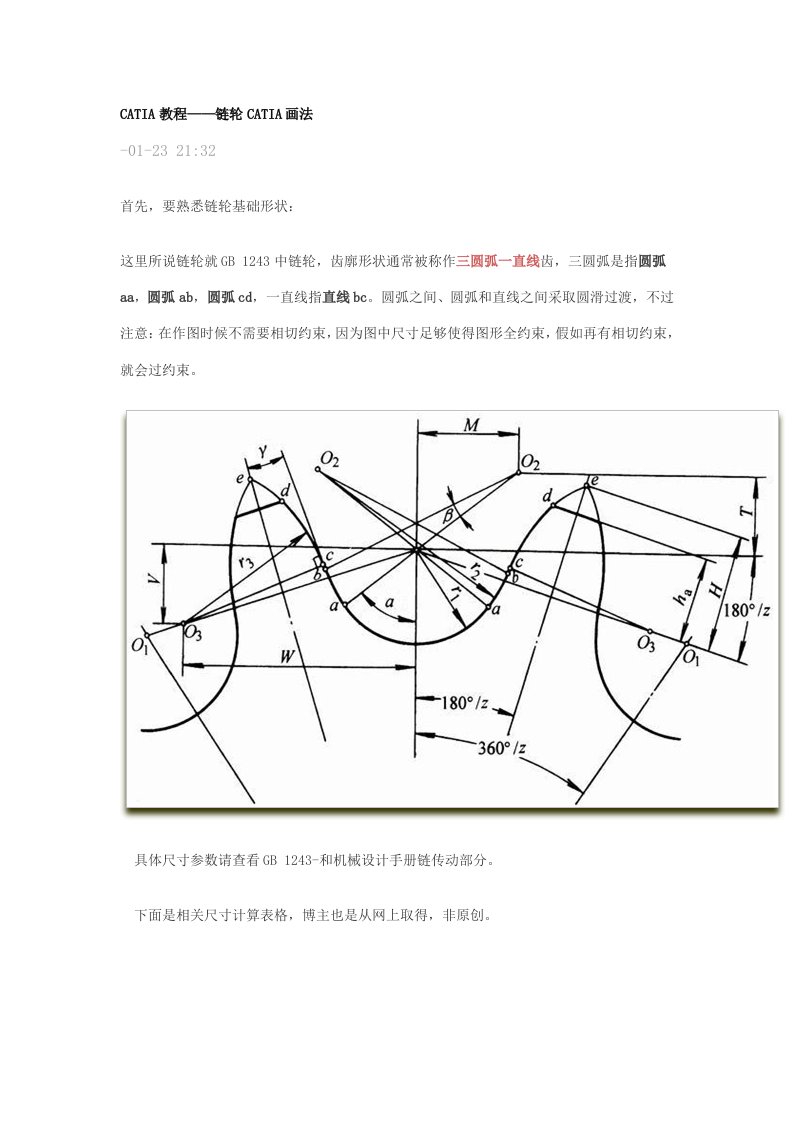 CATIA链轮画法样稿