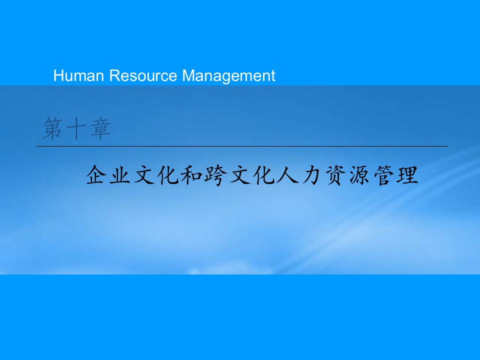 企业文化和跨文化人力资源管理课件